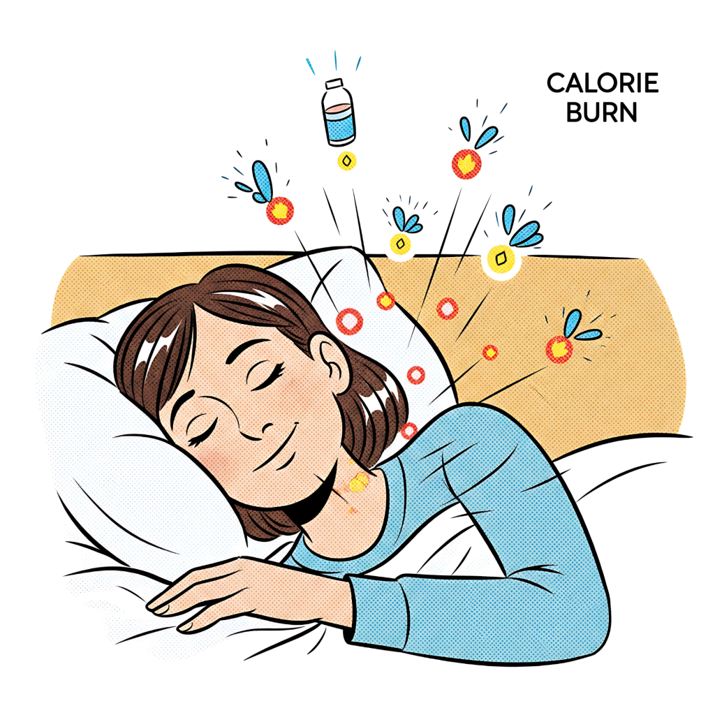 resting person showing basal metabolic rate concept with calories burned