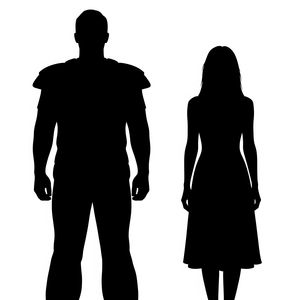 silhouette of man and woman